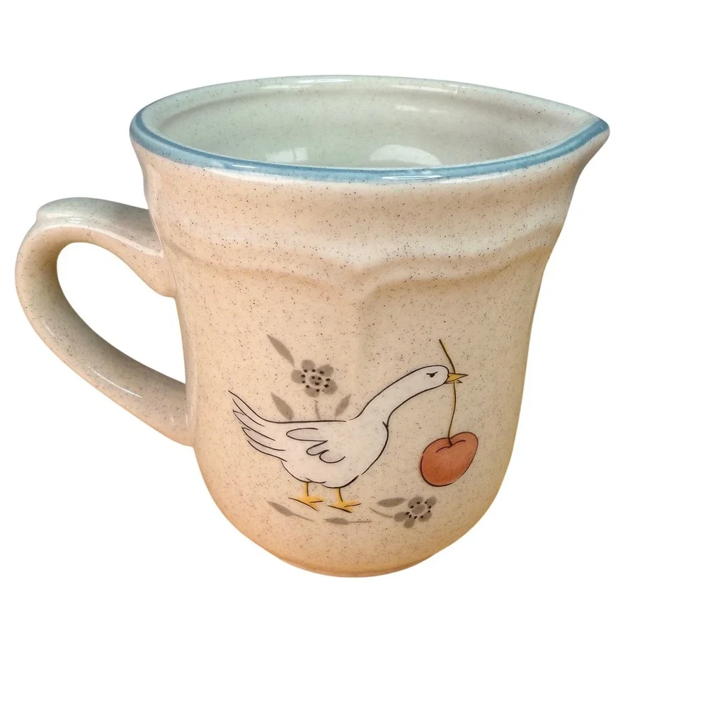 International Stoneware Marmalade Creamer Jug and Salt Shaker Goose Strawberry